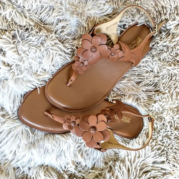 MICHAEL Michael Kors Shoes Michael Kors Flora Tstrap Brown